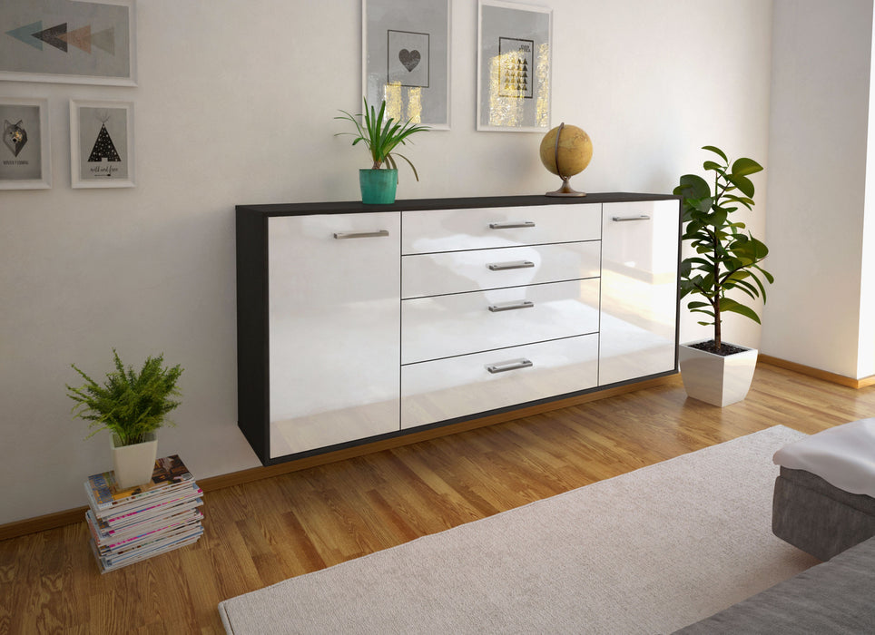 Sideboard Bridgeport, Weiß Seite (180x79x35cm) - Stil.Zeit Möbel GmbH