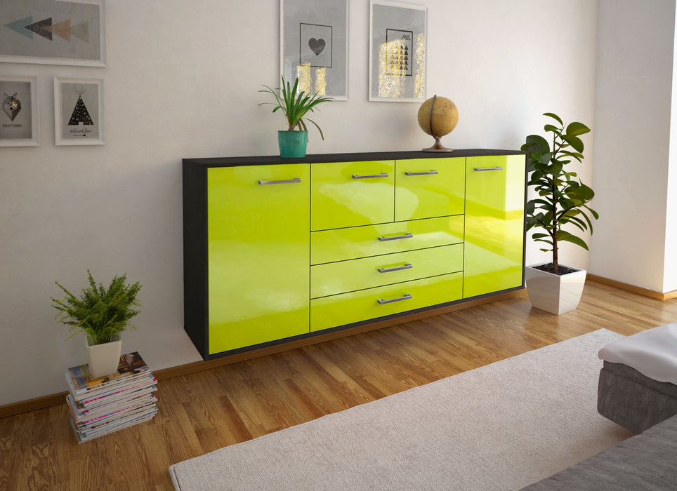 Sideboard Metairie, Gruen Seite (180x79x35cm) - Stil.Zeit Möbel GmbH