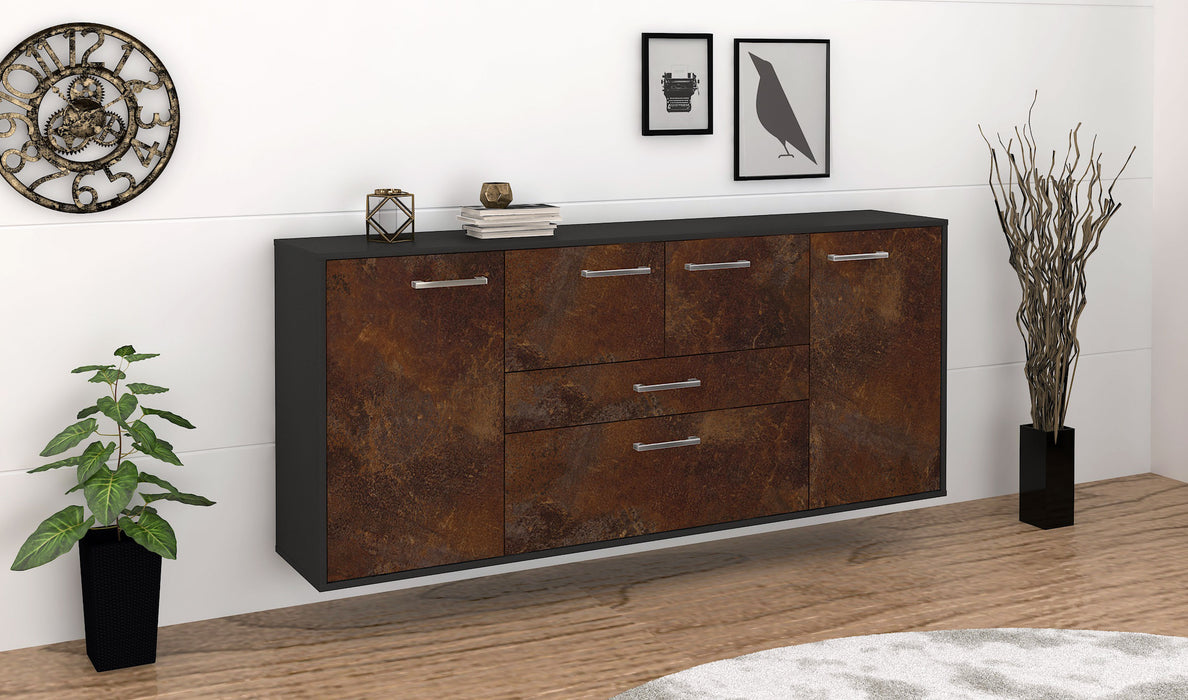 Sideboard Orange, Rost Seite (180x79x35cm) - Stil.Zeit Möbel GmbH