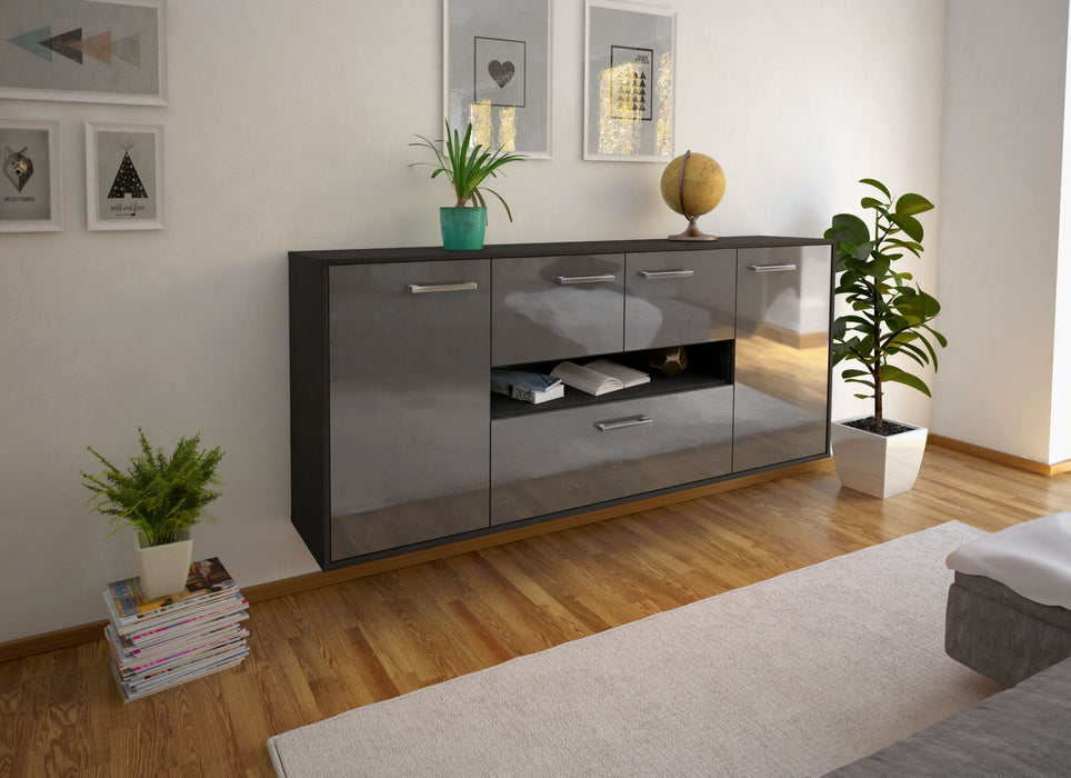 Sideboard Warren, Grau Seite (180x79x35cm) - Stil.Zeit Möbel GmbH