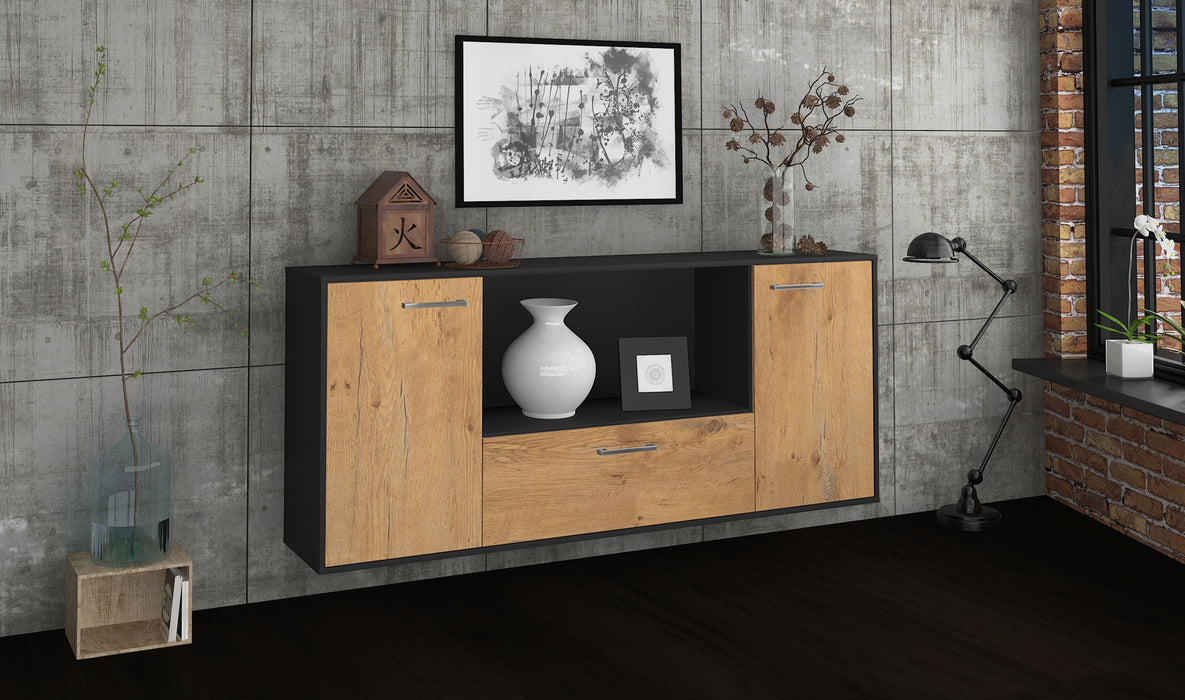 Sideboard Fort Collins, Eiche Seite (180x79x35cm) - Stil.Zeit Möbel GmbH