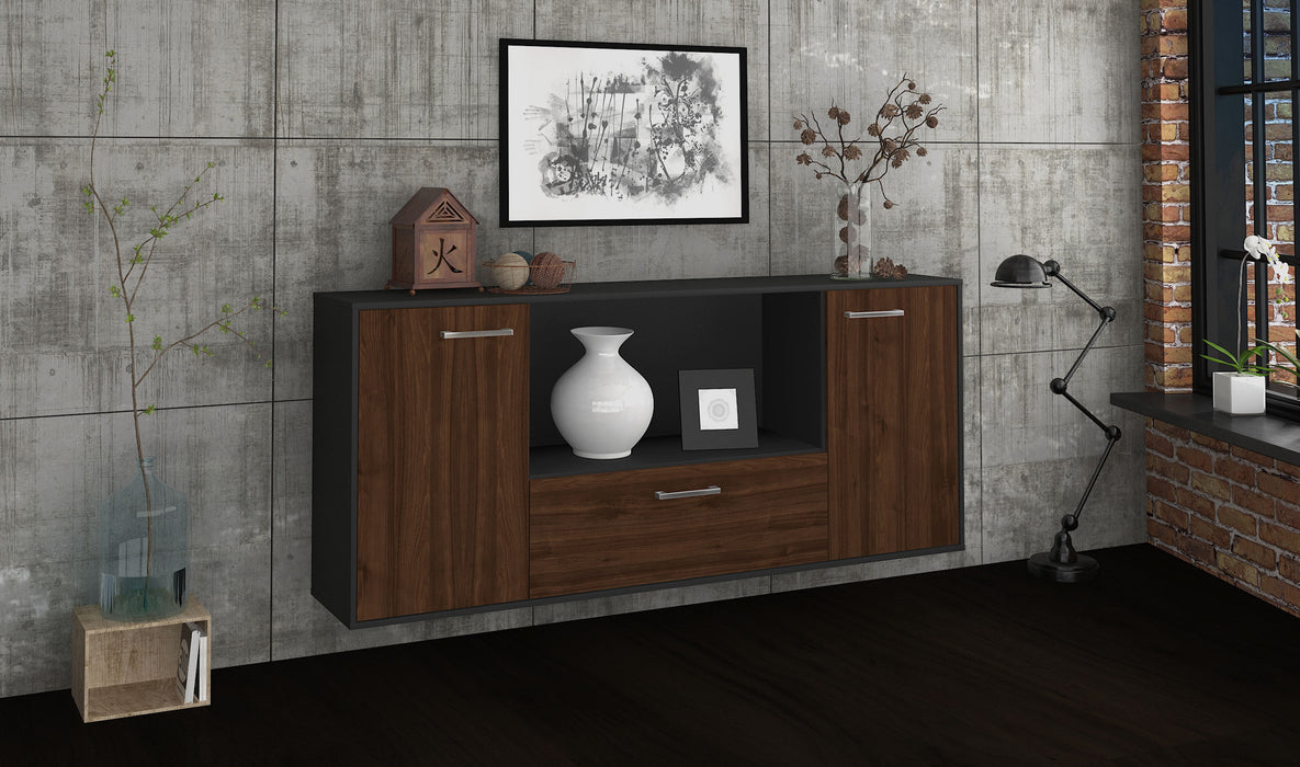 Sideboard Fort Collins, Walnuss Seite (180x79x35cm) - Stil.Zeit Möbel GmbH