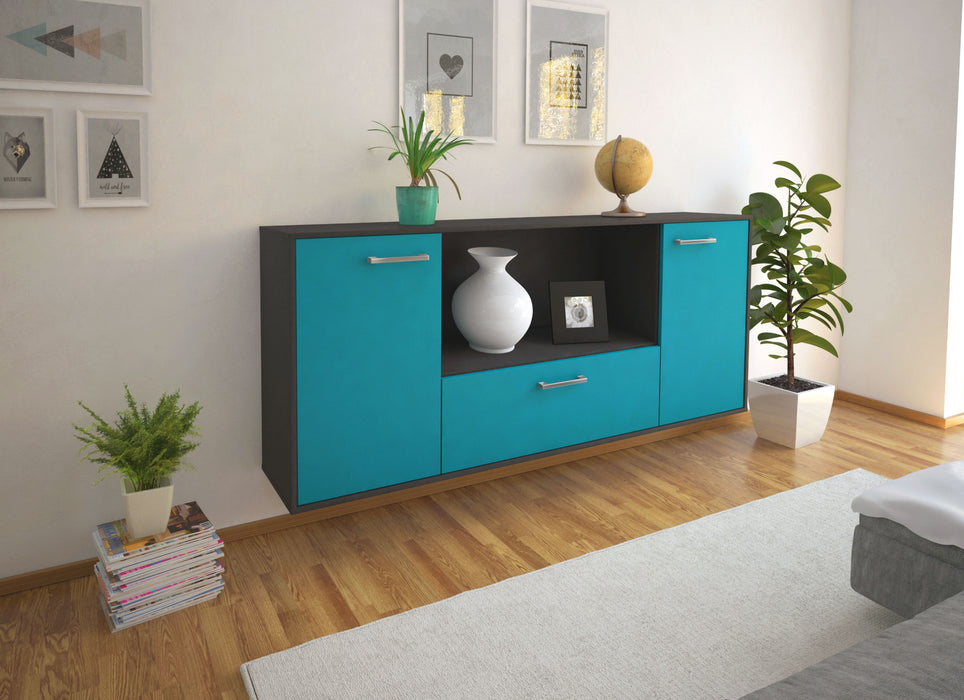 Sideboard Fort Collins, Tuerkis Seite (180x79x35cm) - Stil.Zeit Möbel GmbH