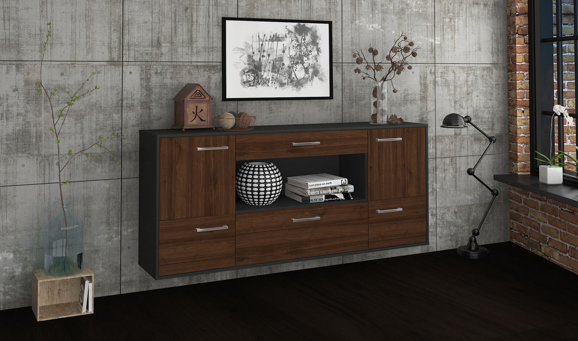 Sideboard East Los Angeles, Walnuss Seite (180x79x35cm) - Stil.Zeit Möbel GmbH