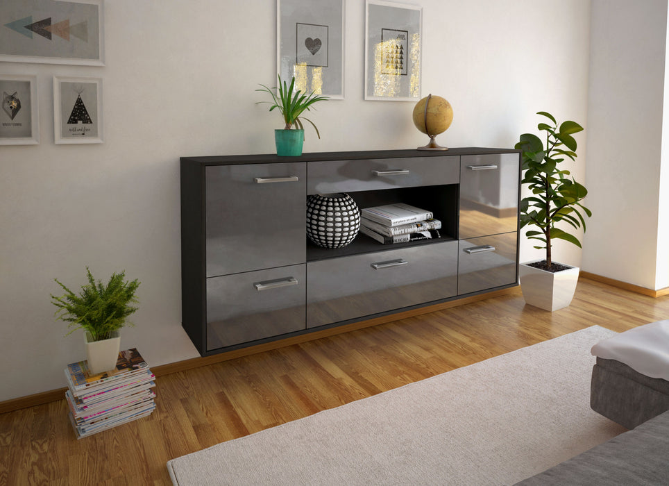 Sideboard East Los Angeles, Grau Seite (180x79x35cm) - Stil.Zeit Möbel GmbH