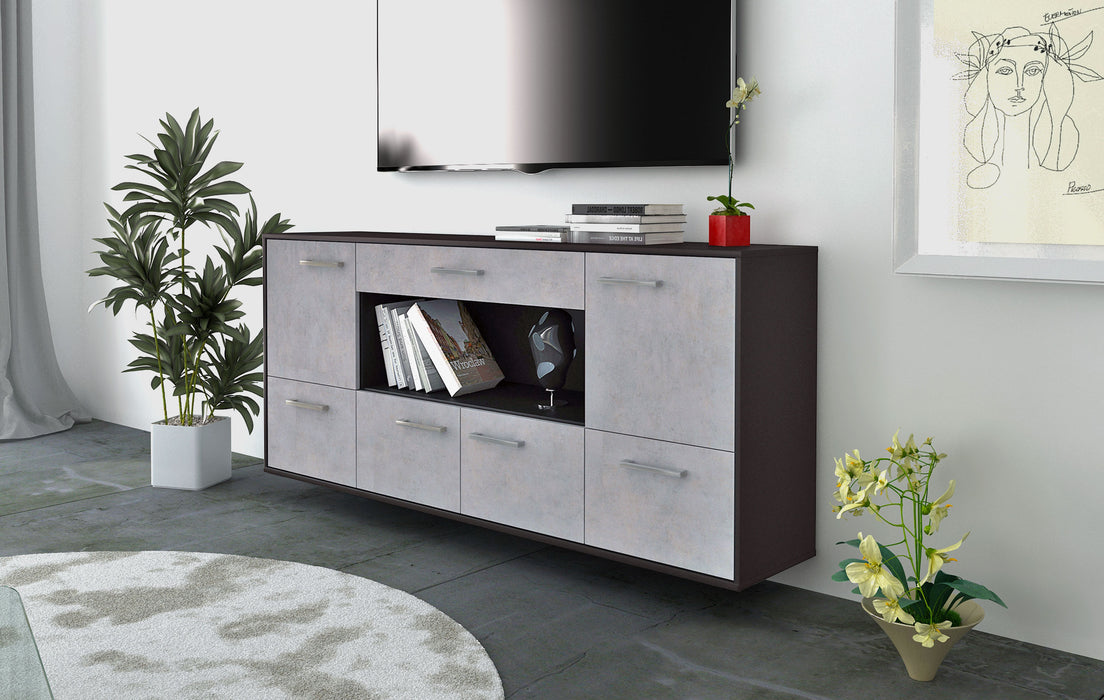 Sideboard Fullerton, Beton Seite (180x79x35cm) - Stil.Zeit Möbel GmbH