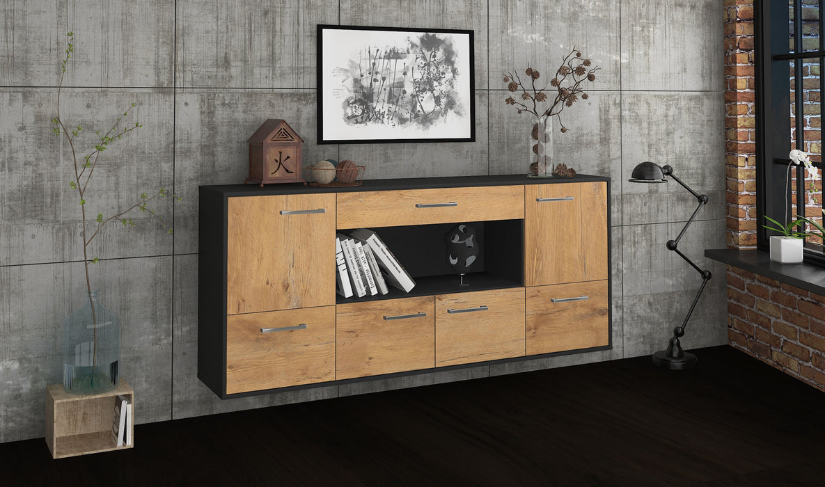 Sideboard Fullerton, Eiche Seite (180x79x35cm) - Stil.Zeit Möbel GmbH