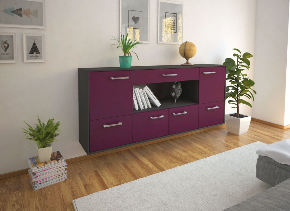 Sideboard Fullerton, Lila Seite (180x79x35cm) - Stil.Zeit Möbel GmbH