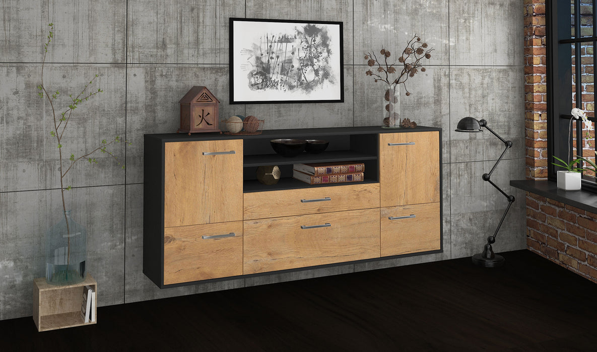 Sideboard Elk Grove, Eiche Seite (180x79x35cm) - Stil.Zeit Möbel GmbH