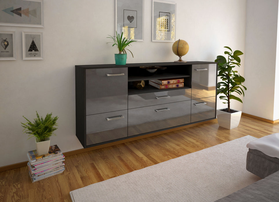 Sideboard Elk Grove, Grau Seite (180x79x35cm) - Stil.Zeit Möbel GmbH