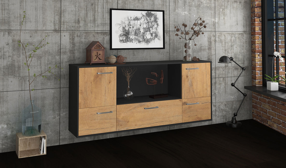 Sideboard Sunnyvale, Eiche Seite (180x79x35cm) - Stil.Zeit Möbel GmbH