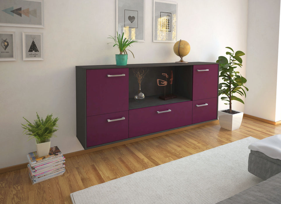 Sideboard Sunnyvale, Lila Seite (180x79x35cm) - Stil.Zeit Möbel GmbH