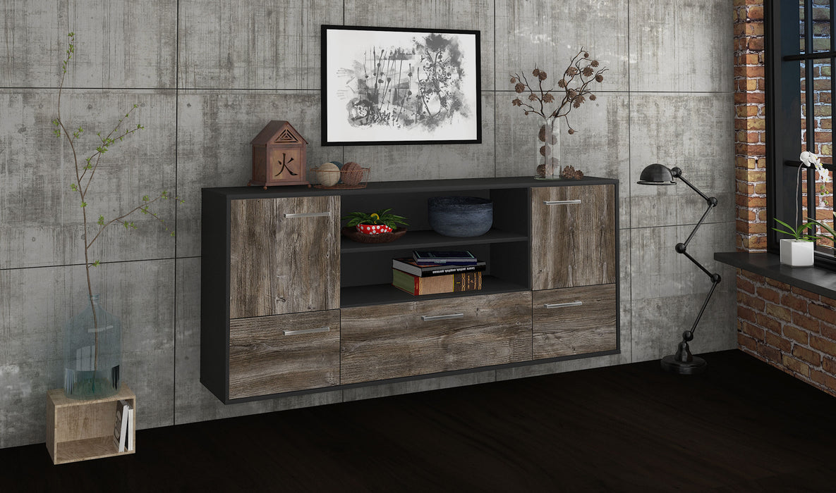 Sideboard Sterling Heights, Treibholz Seite (180x79x35cm) - Stil.Zeit Möbel GmbH