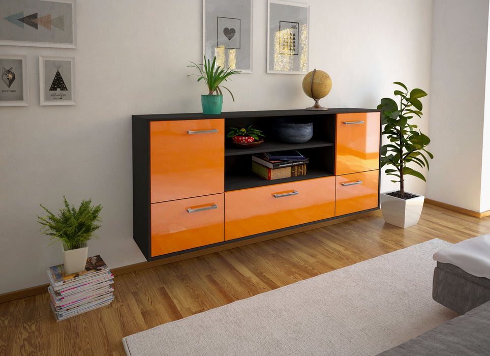 Sideboard Sterling Heights, Orange Seite (180x79x35cm) - Stil.Zeit Möbel GmbH