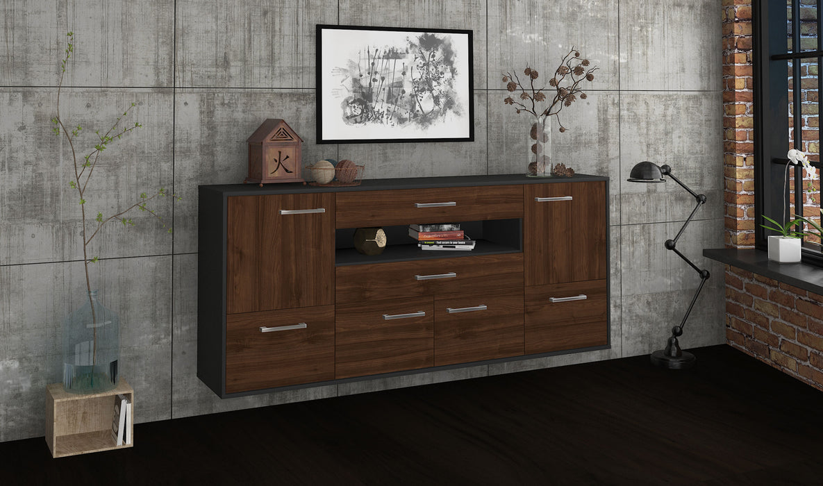 Sideboard McAllen, Walnuss Seite (180x79x35cm) - Stil.Zeit Möbel GmbH