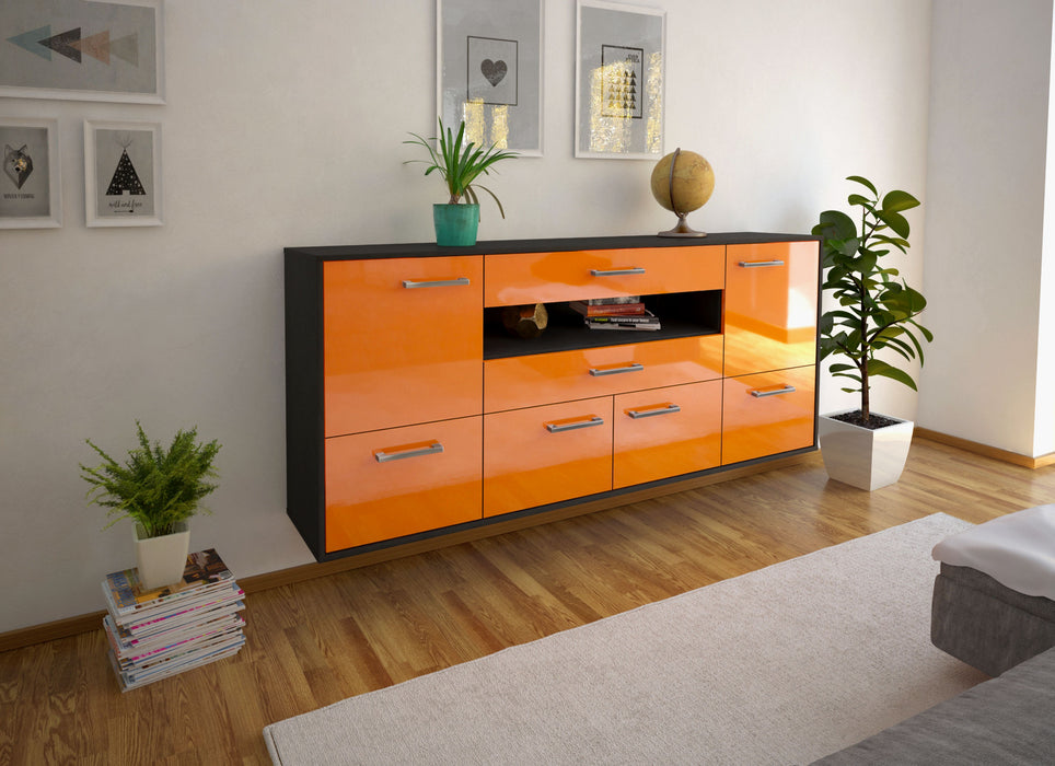 Sideboard McAllen, Orange Seite (180x79x35cm) - Stil.Zeit Möbel GmbH