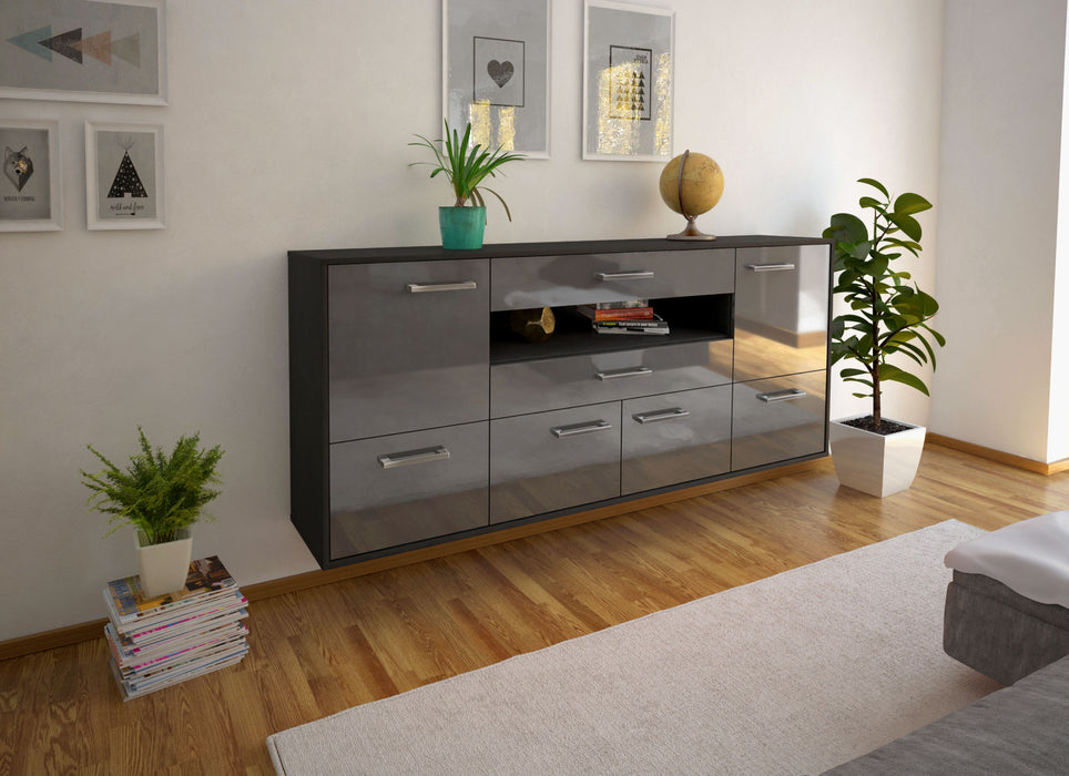 Sideboard McAllen, Grau Seite (180x79x35cm) - Stil.Zeit Möbel GmbH