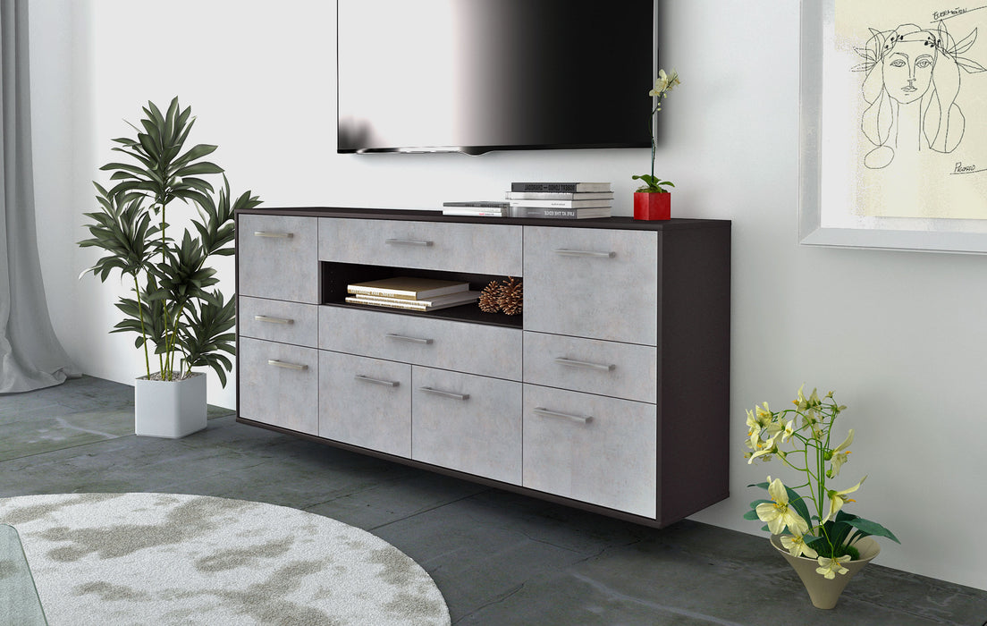 Sideboard Coral Springs, Beton Seite (180x79x35cm) - Stil.Zeit Möbel GmbH