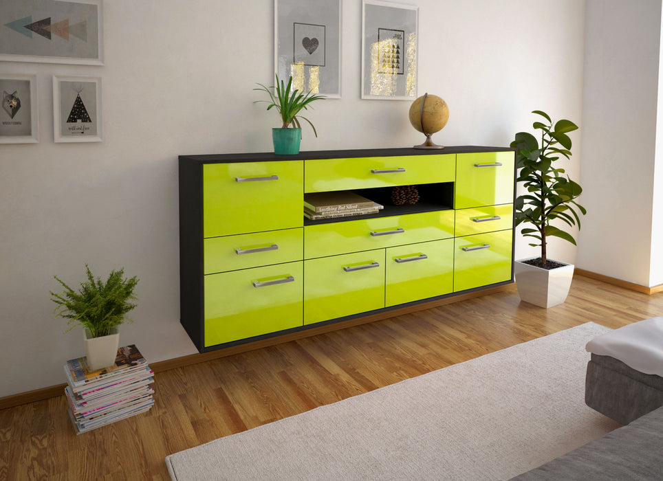 Sideboard Coral Springs, Gruen Seite (180x79x35cm) - Stil.Zeit Möbel GmbH