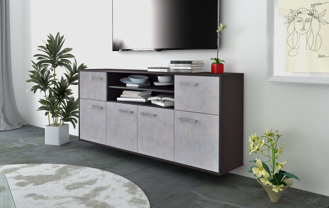 Sideboard Cedar Rapids, Beton Seite (180x79x35cm) - Stil.Zeit Möbel GmbH