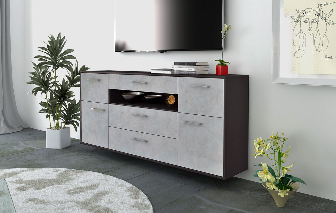 Sideboard Elizabeth, Beton Seite (180x79x35cm) - Stil.Zeit Möbel GmbH