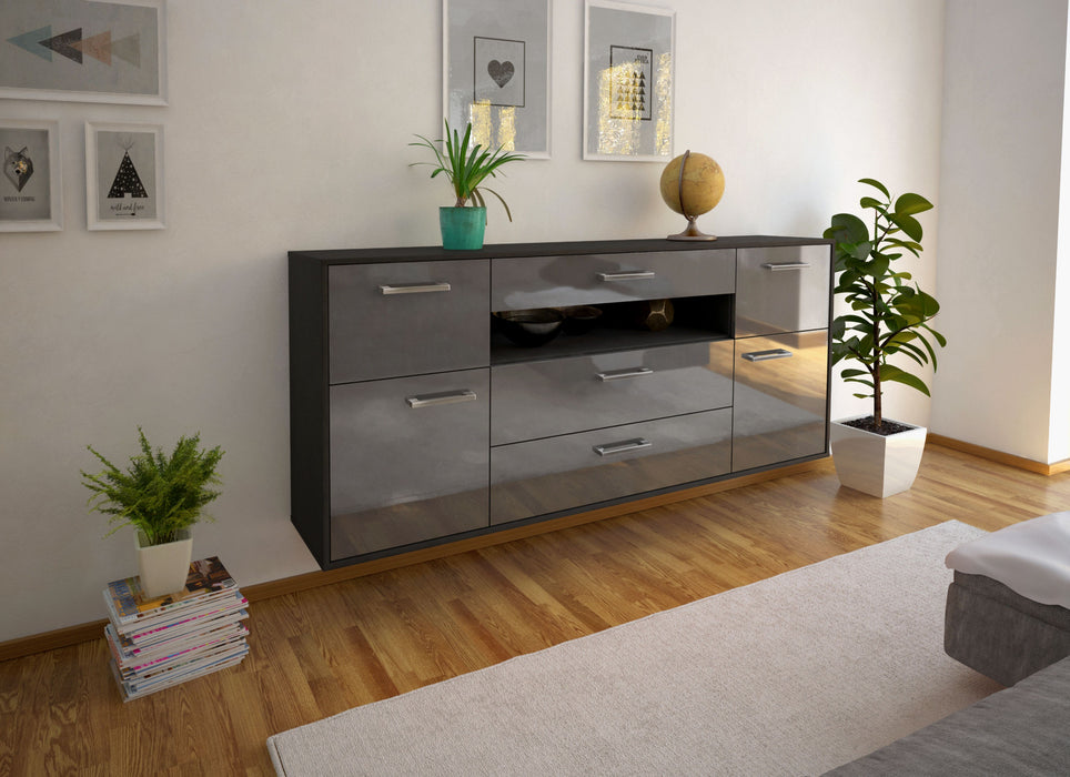 Sideboard Elizabeth, Grau Seite (180x79x35cm) - Stil.Zeit Möbel GmbH