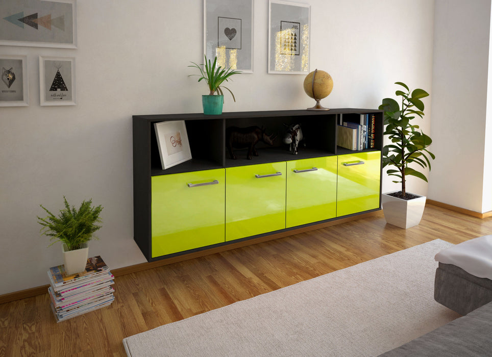 Sideboard Columbia, Gruen Seite (180x79x35cm) - Stil.Zeit Möbel GmbH