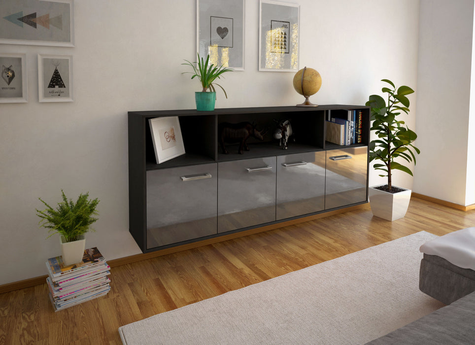 Sideboard Columbia, Grau Seite (180x79x35cm) - Stil.Zeit Möbel GmbH