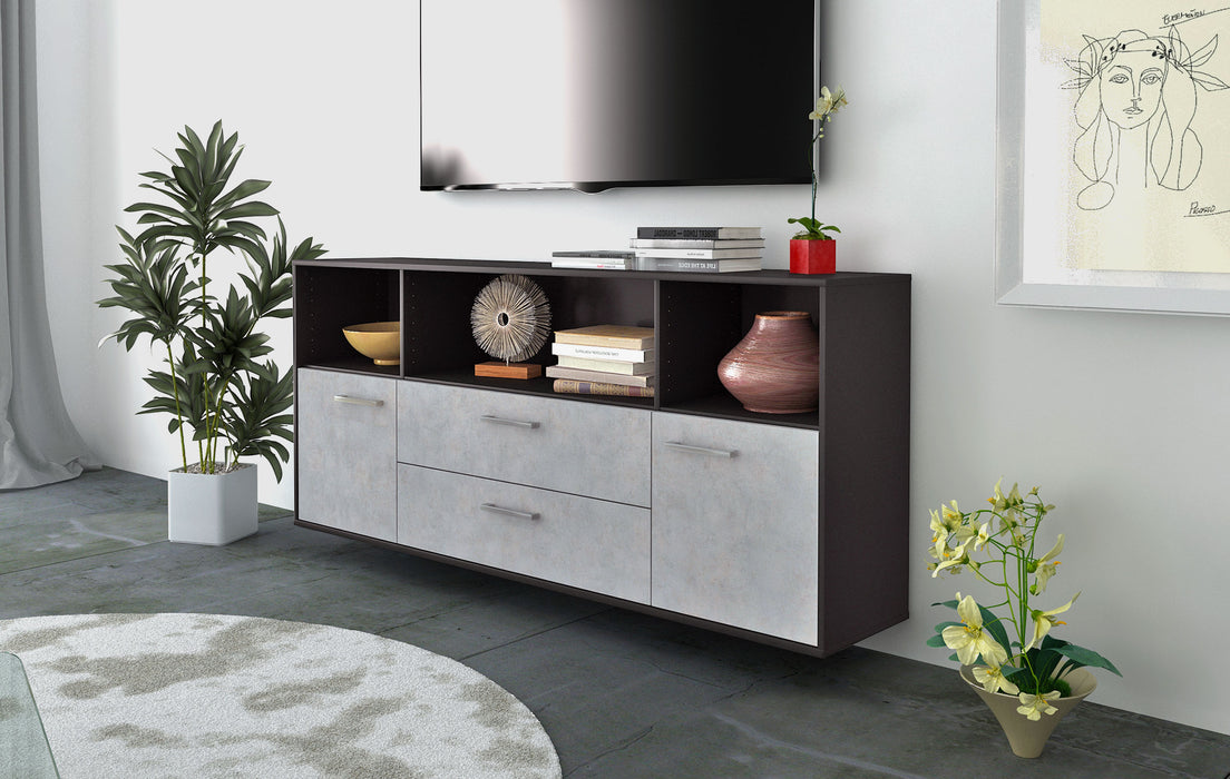 Sideboard Hartford, Beton Seite (180x79x35cm) - Stil.Zeit Möbel GmbH