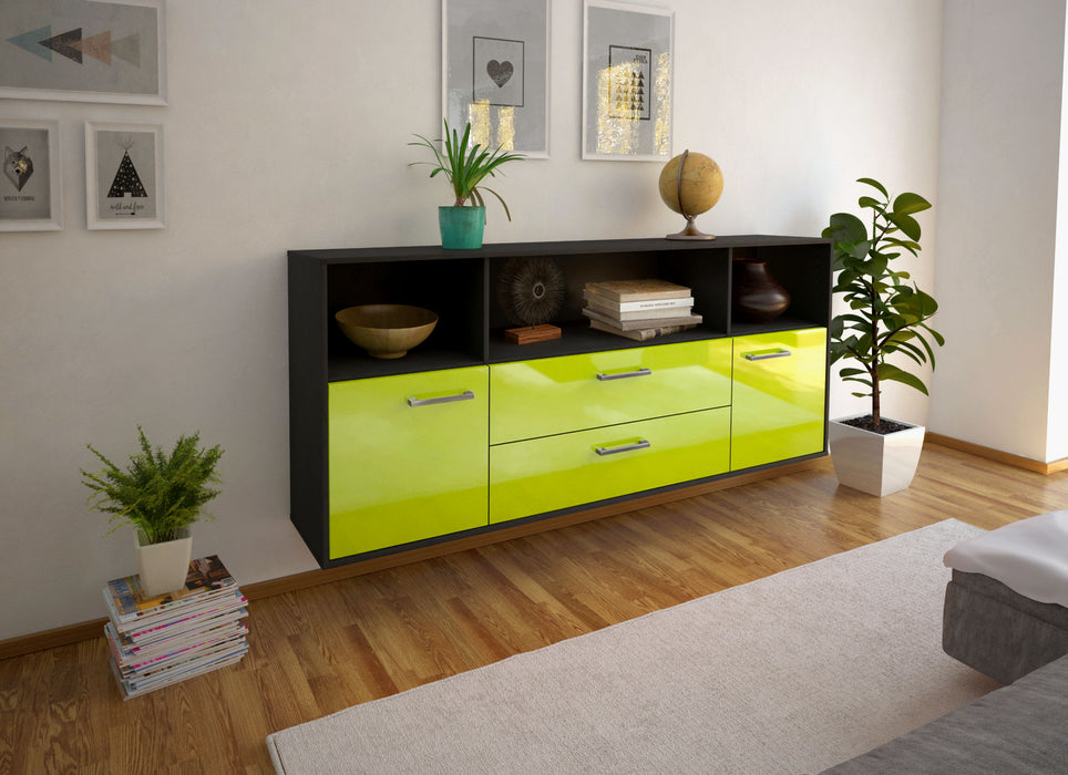 Sideboard Hartford, Gruen Seite (180x79x35cm) - Stil.Zeit Möbel GmbH