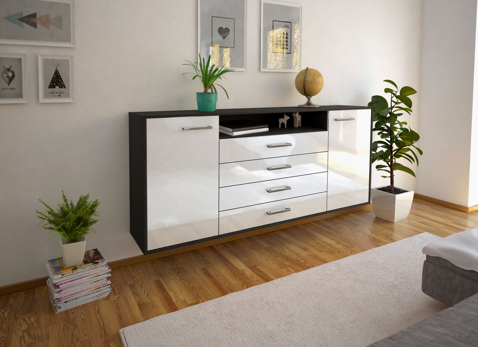 Sideboard New Haven, Weiß Seite (180x79x35cm) - Stil.Zeit Möbel GmbH