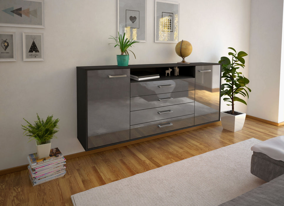 Sideboard New Haven, Grau Seite (180x79x35cm) - Stil.Zeit Möbel GmbH