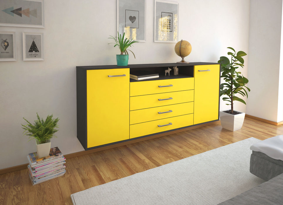 Sideboard New Haven, Gelb Seite (180x79x35cm) - Stil.Zeit Möbel GmbH