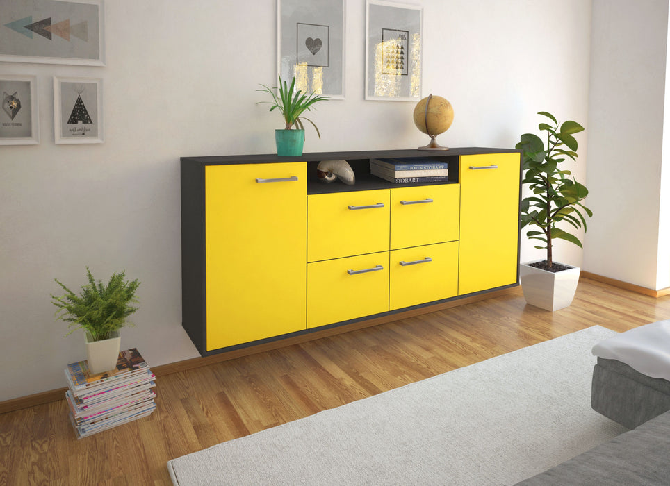 Sideboard Carrollton, Gelb Seite (180x79x35cm) - Stil.Zeit Möbel GmbH