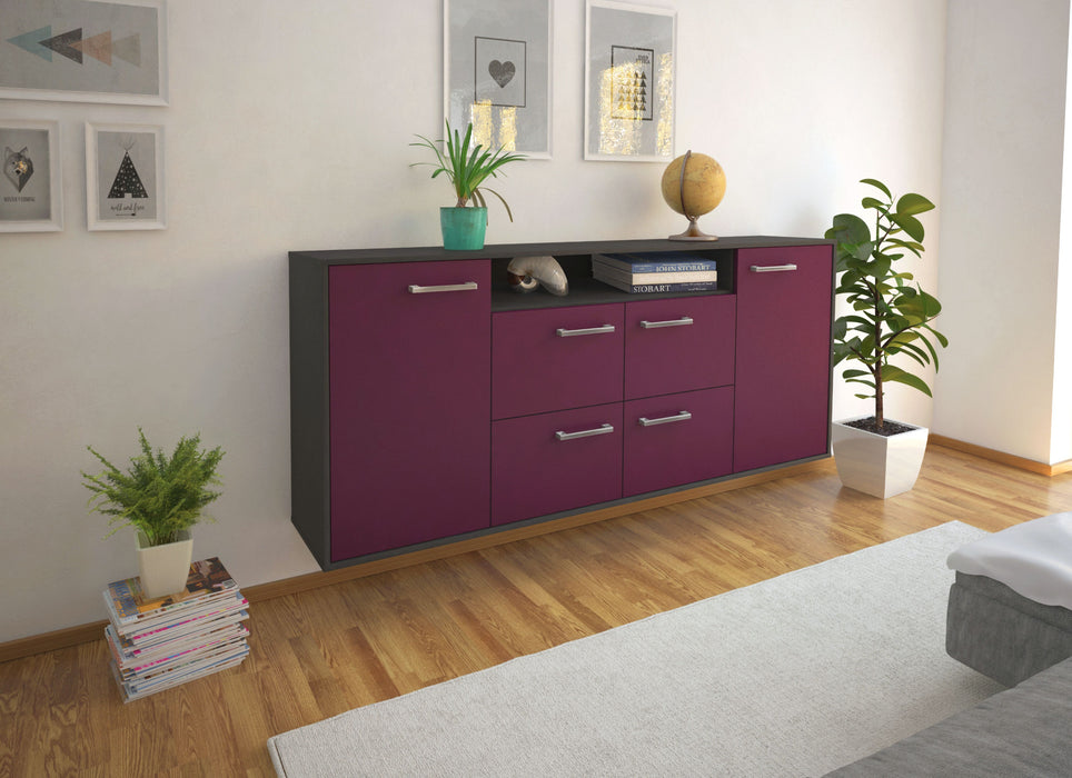 Sideboard Carrollton, Lila Seite (180x79x35cm) - Stil.Zeit Möbel GmbH