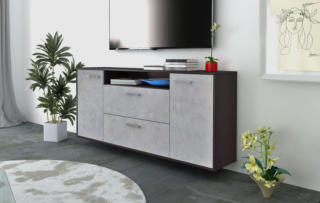 Sideboard Thousand Oaks, Beton Seite (180x79x35cm) - Stil.Zeit Möbel GmbH