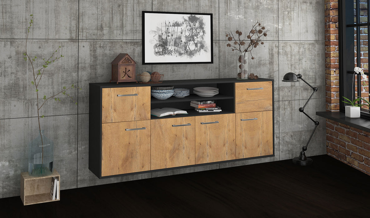 Sideboard Topeka, Eiche Seite (180x79x35cm) - Stil.Zeit Möbel GmbH