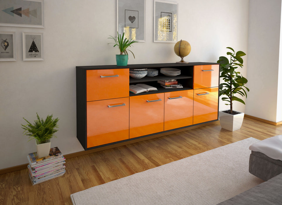 Sideboard Topeka, Orange Seite (180x79x35cm) - Stil.Zeit Möbel GmbH