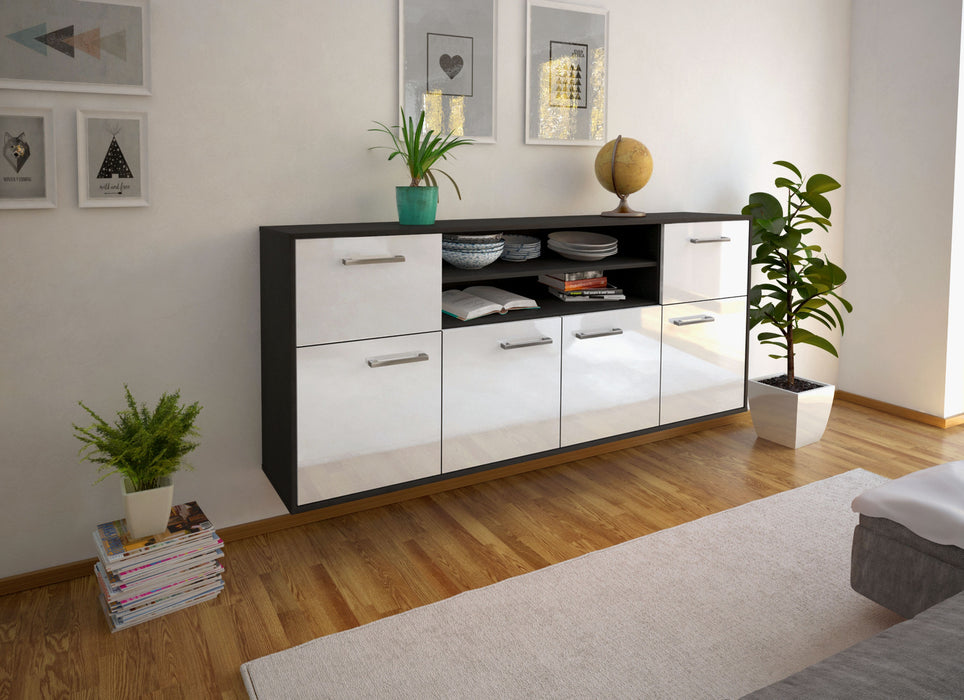 Sideboard Topeka, Weiß Seite (180x79x35cm) - Stil.Zeit Möbel GmbH