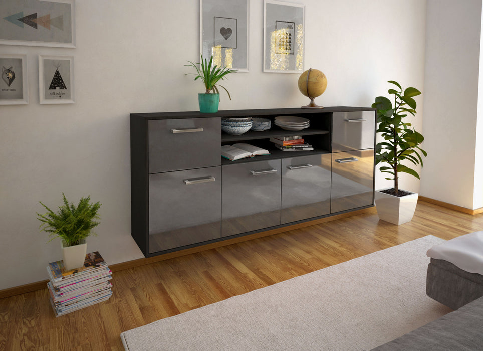 Sideboard Topeka, Grau Seite (180x79x35cm) - Stil.Zeit Möbel GmbH