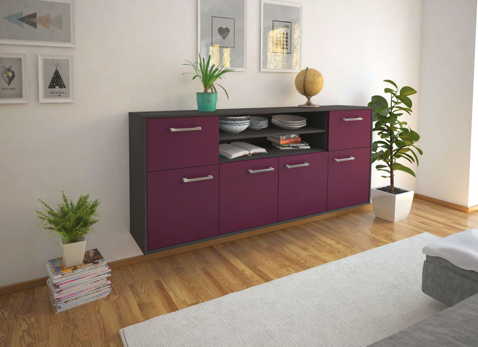 Sideboard Topeka, Lila Seite (180x79x35cm) - Stil.Zeit Möbel GmbH