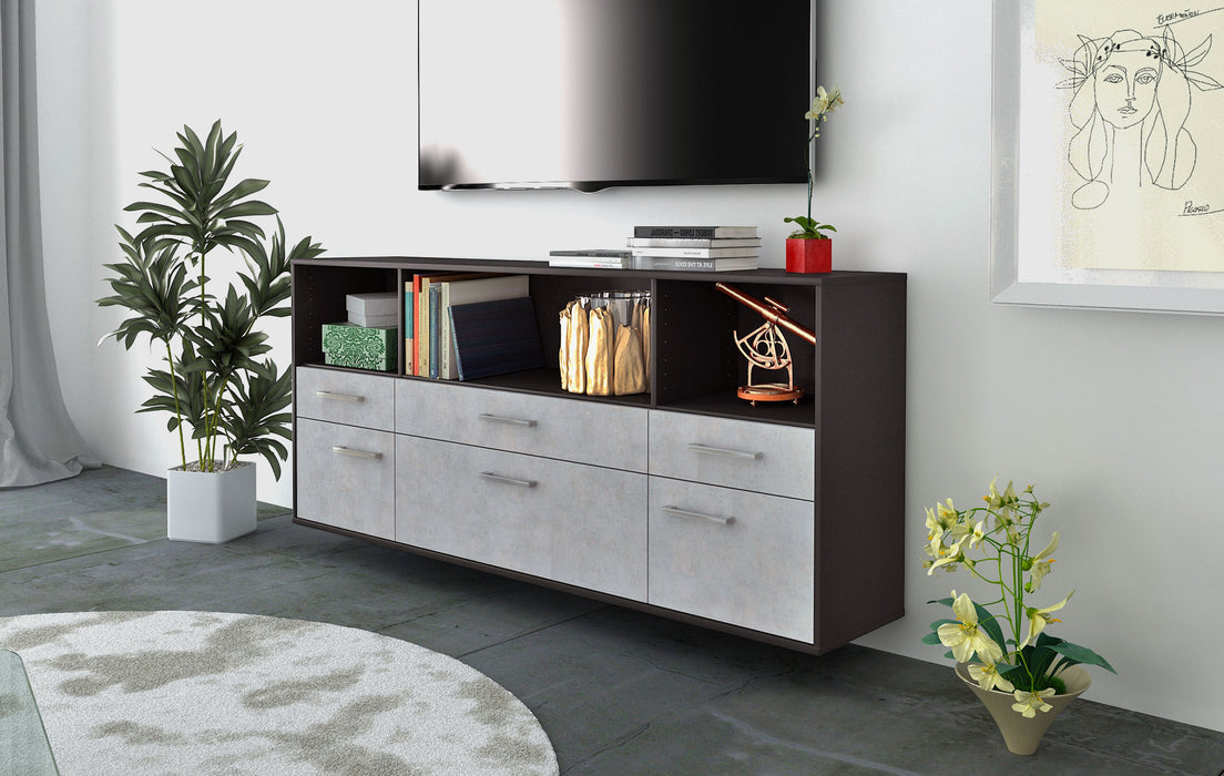 Sideboard Cary, Beton Seite (180x79x35cm) - Stil.Zeit Möbel GmbH