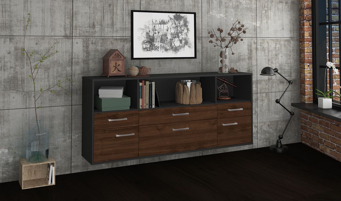 Sideboard Cary, Walnuss Seite (180x79x35cm) - Stil.Zeit Möbel GmbH