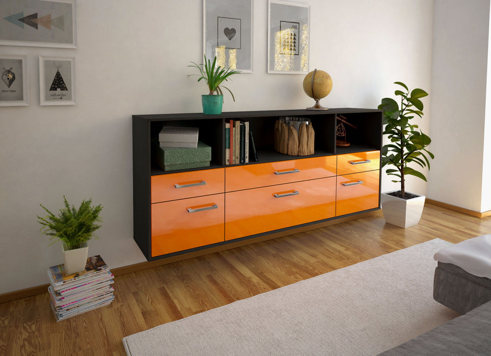 Sideboard Cary, Orange Seite (180x79x35cm) - Stil.Zeit Möbel GmbH