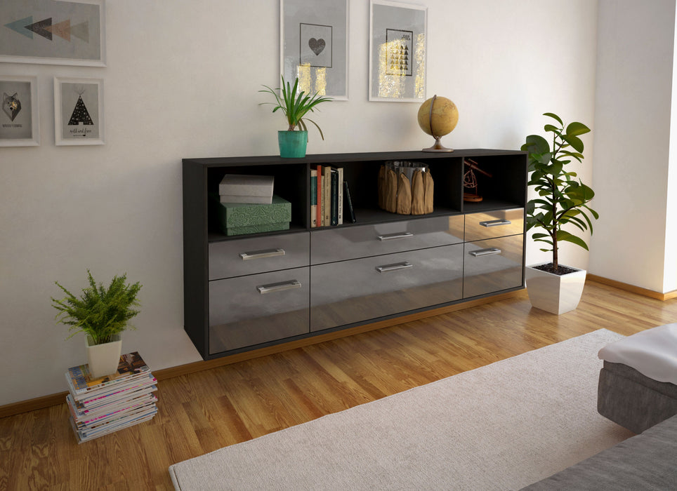 Sideboard Cary, Grau Seite (180x79x35cm) - Stil.Zeit Möbel GmbH