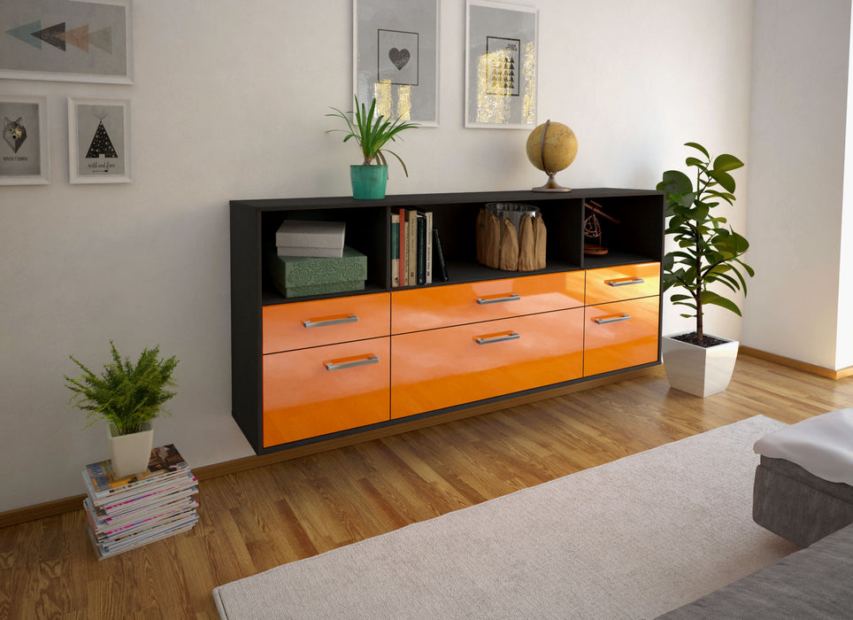 Sideboard Bellevue, Orange Seite (180x79x35cm) - Stil.Zeit Möbel GmbH