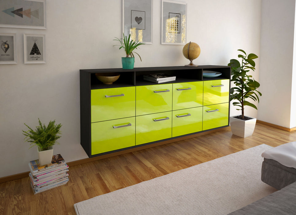 Sideboard Concord, Gruen Seite (180x79x35cm) - Stil.Zeit Möbel GmbH