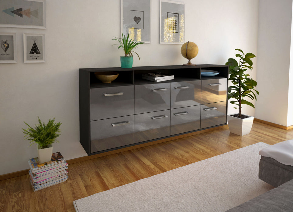 Sideboard Concord, Grau Seite (180x79x35cm) - Stil.Zeit Möbel GmbH