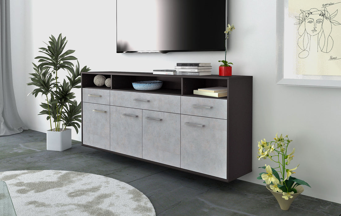 Sideboard Simi Valley, Beton Seite (180x79x35cm) - Stil.Zeit Möbel GmbH