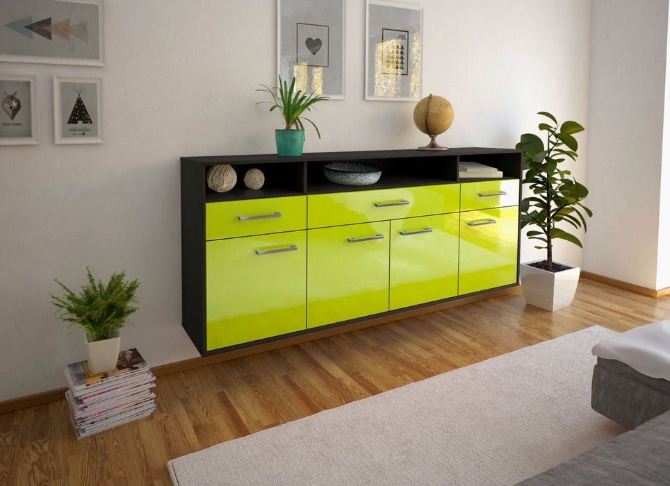 Sideboard Simi Valley, Gruen Seite (180x79x35cm) - Stil.Zeit Möbel GmbH